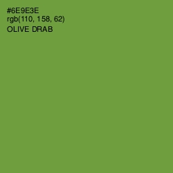 #6E9E3E - Olive Drab Color Image